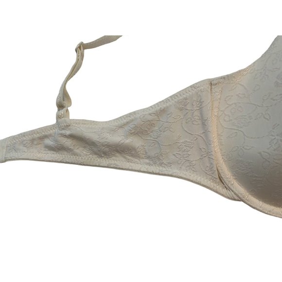 Maidenform Padded T-Shirt Bra Size 38D Cream White Floral Underwire Lace VGUC - Picture 8 of 11